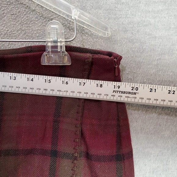 Eddie Bauer Women Skirt 16 Purple Plaid Mini‎ Pencil Wool Blend Lined NWT - Picture 5 of 8